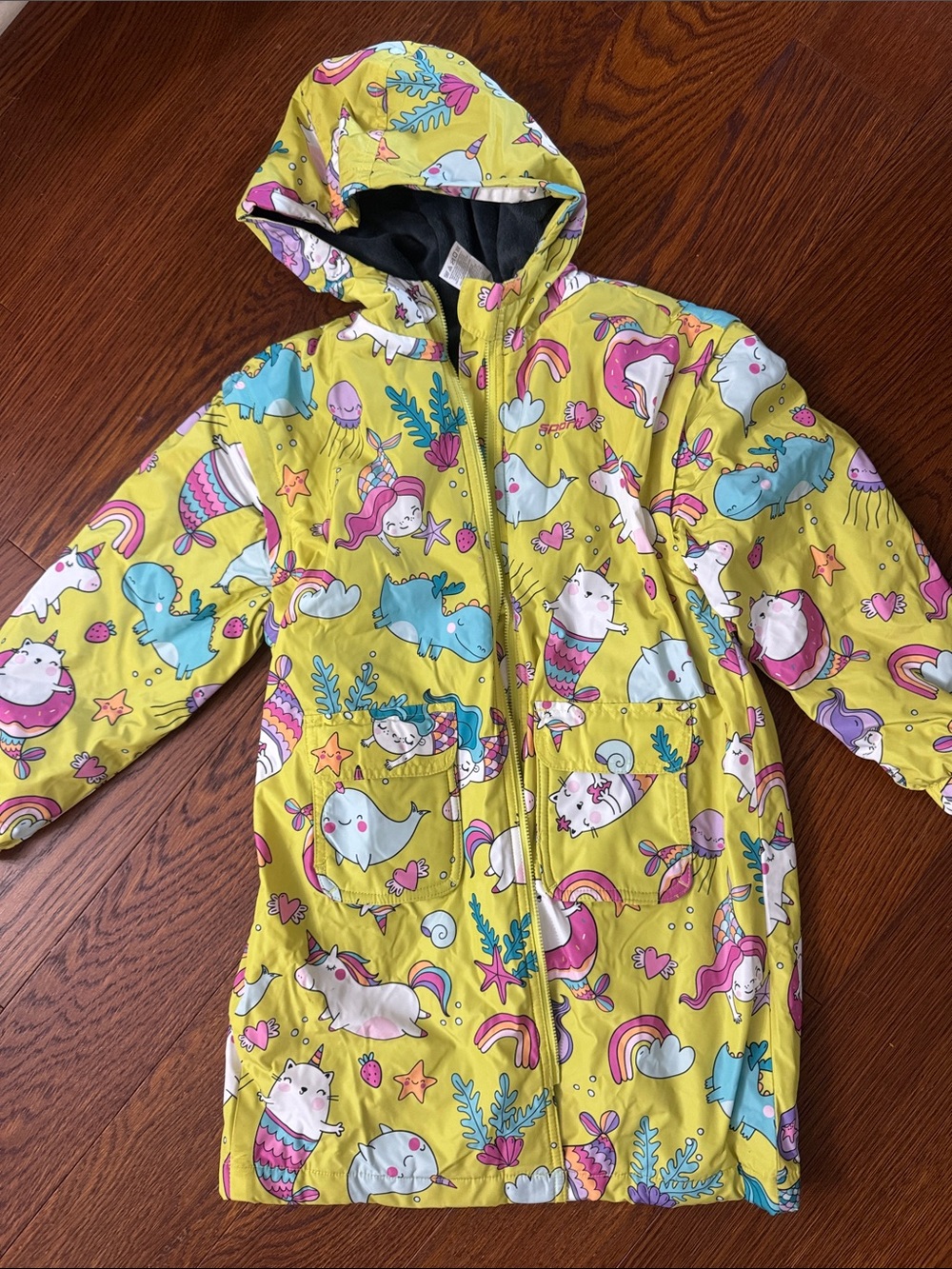 Sporti Girls' Unicorn & Narwhal Print Hooded swim parka